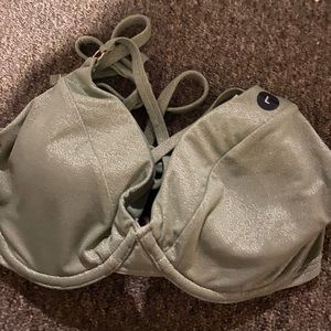 Hollister Tie back Green Bathing Suit Top NWT